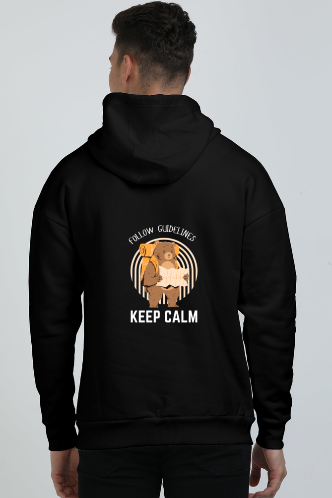 Follow Guidelines Oversized Hoodie - 100% Cotton, Polar Bear Design, Unisex Regular Fit